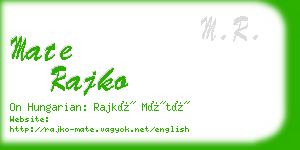 mate rajko business card